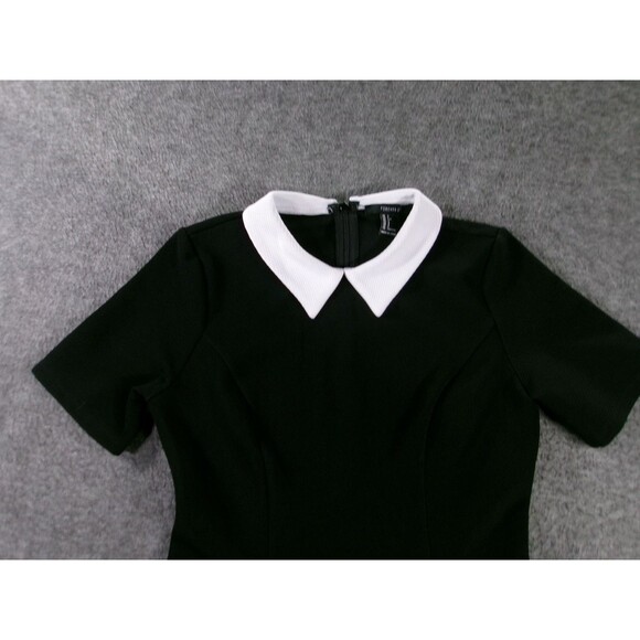 Forever 21 Dress Womens S Black Peter Pan Collar Skater Goth Witchy - Picture 2 of 10